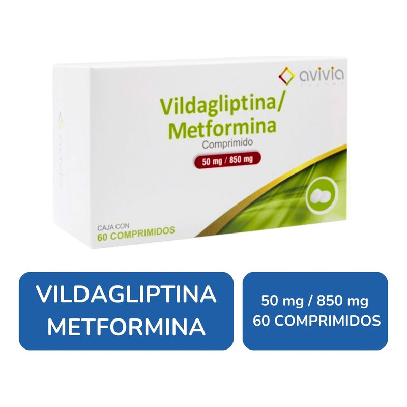 Vildagliptina / Metformina 50 Mg / 850 Mg 60 Comprimidos
