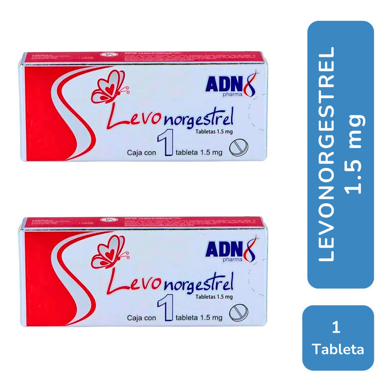Levonorgestrel 1.5 Mg 2 Cajas Con 1 Tableta C/u Adn Pharma