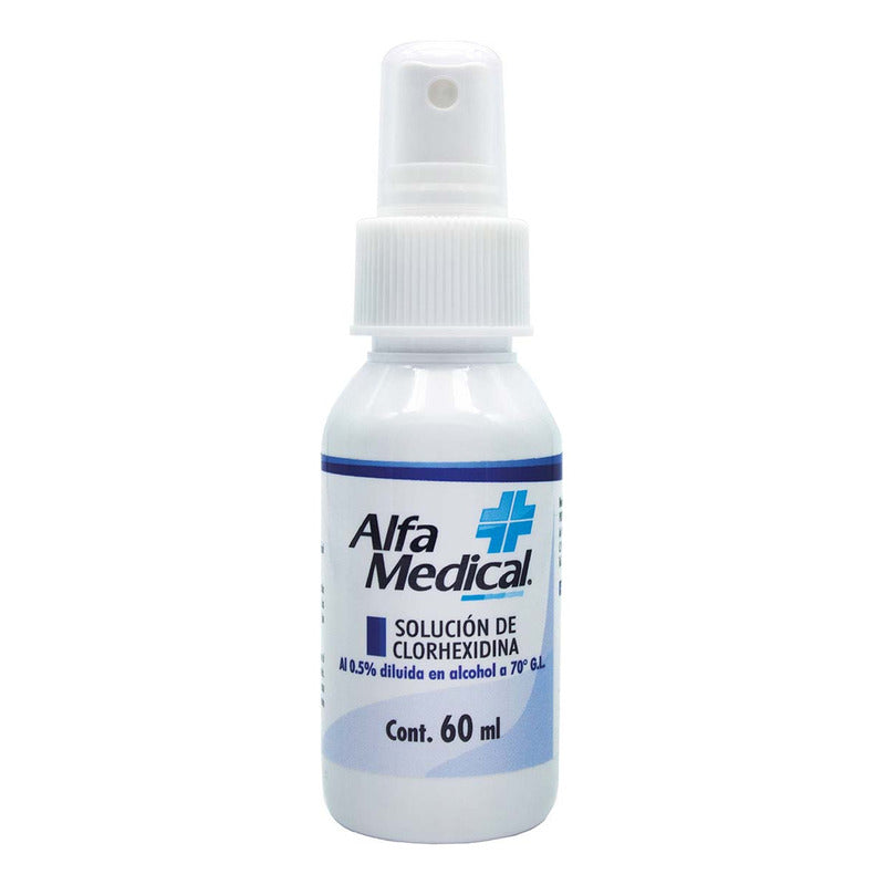 Solución De Clorhexidina 0.5% Antiséptico 60 Ml Alfa Medical