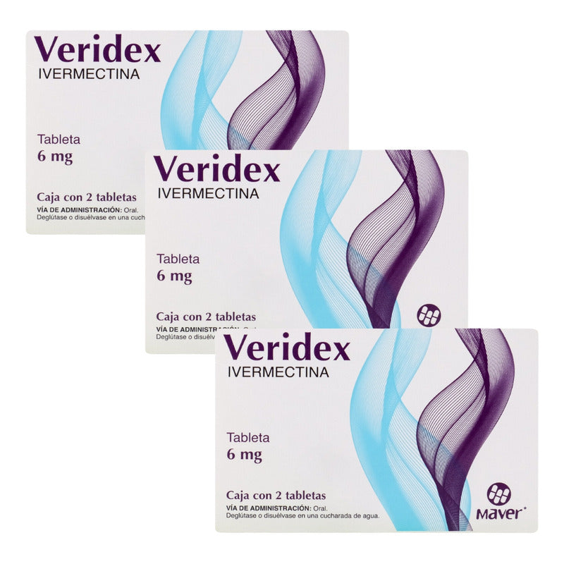 Veridex Ivermectina 6mg 3 Cajas Con 2 Tabletas Cada Una