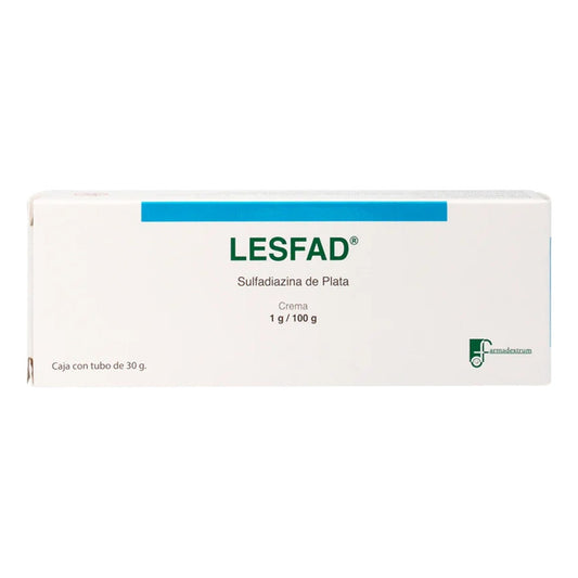 Lesfad Sulfadiazina De Plata 1 G Tubo Con 30 G Farmadextrum Sin Aroma