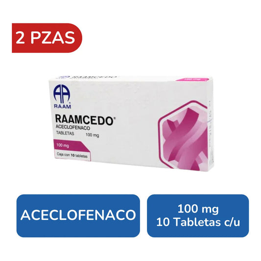 Raamcedo Aceclofenaco 2 Cajas 100mg, 10 Tabletas C/u Raam