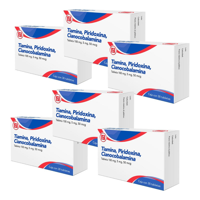Tiamina Piridoxina Cianocobalamina 6 Cjs 30 Tabs C/u Randall