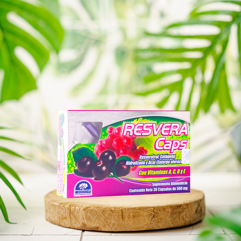 Resvera Caps Caja Con 30 Cápsulas De 500 Mg Natutech Sin Sabor
