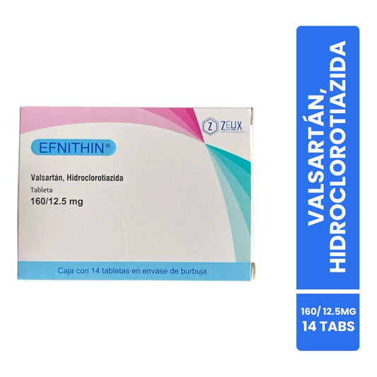 Efnithin Valsartán / Hidroclorotiazida 160/12.5 Mg Caja Con 14 Tabletas Zeux