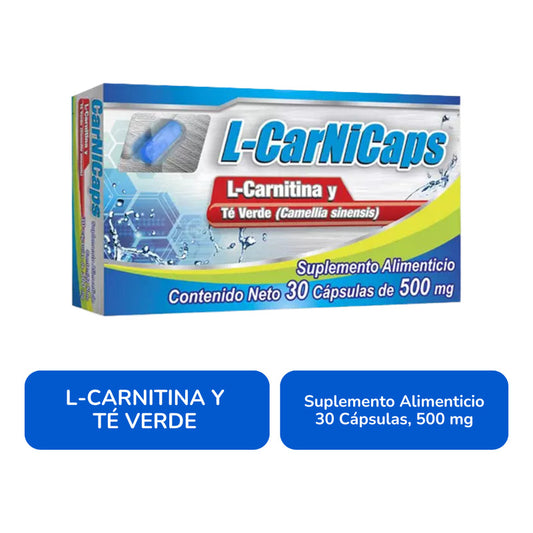L-carnicaps L-carnitina / Té Verde 500 Mg 30 Cáps Natutech Sin Sabor