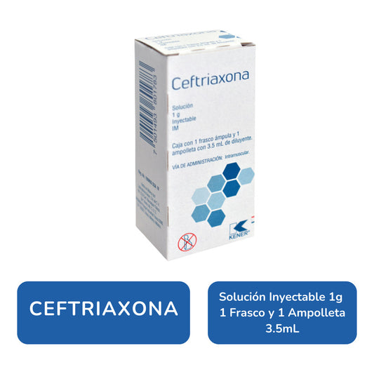 Ceftriaxona Solución 1g Ampolleta 3.5ml Kener