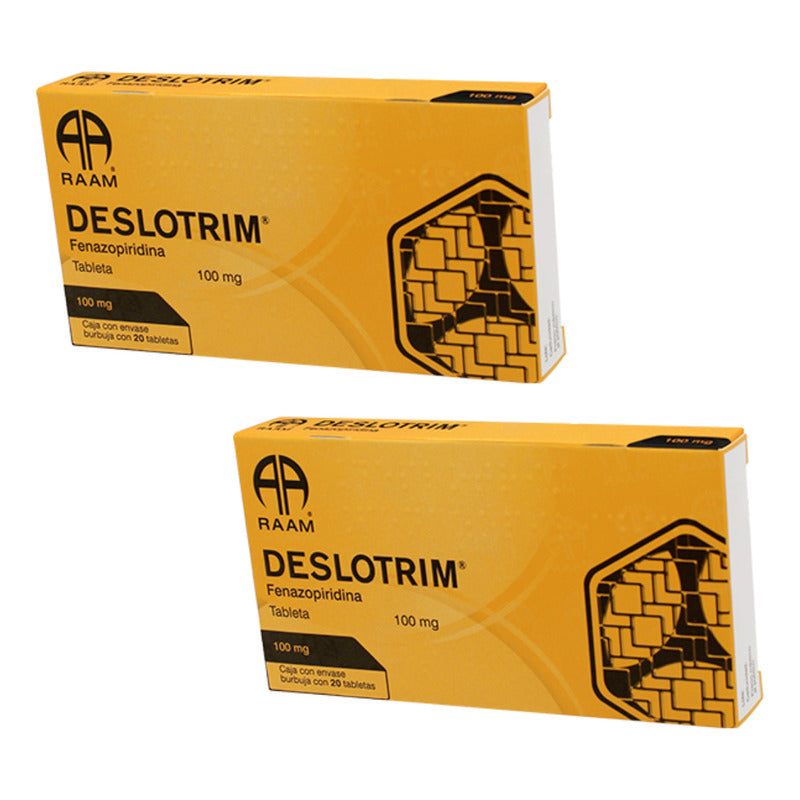 Deslotrim Fenazopiridina 100 Mg 2 Cajas 20 Tabletas C/u Raam