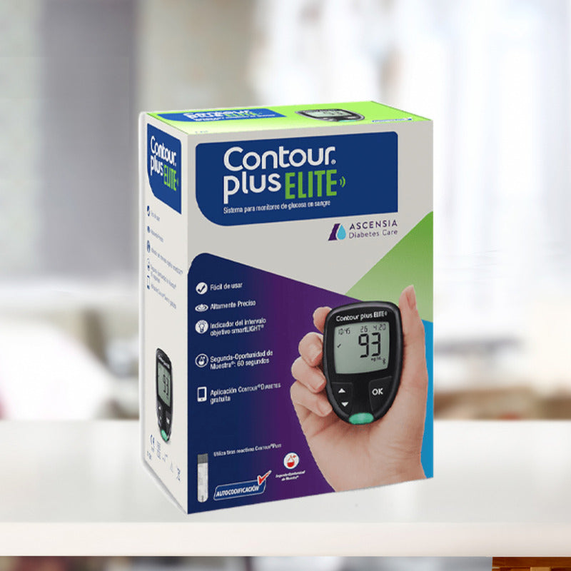 Contour Plus Elite Glucómetro Bluetooth 5 Tiras 5 Lancetas