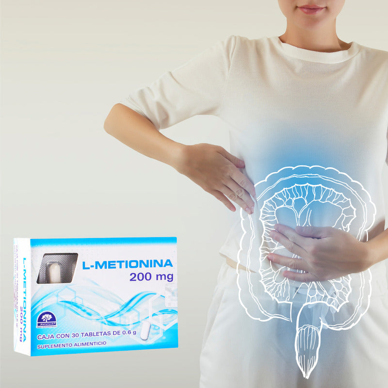 L-metionina Caja Con 30 Tabletas De 200 Mg Natutech Sin Sabor
