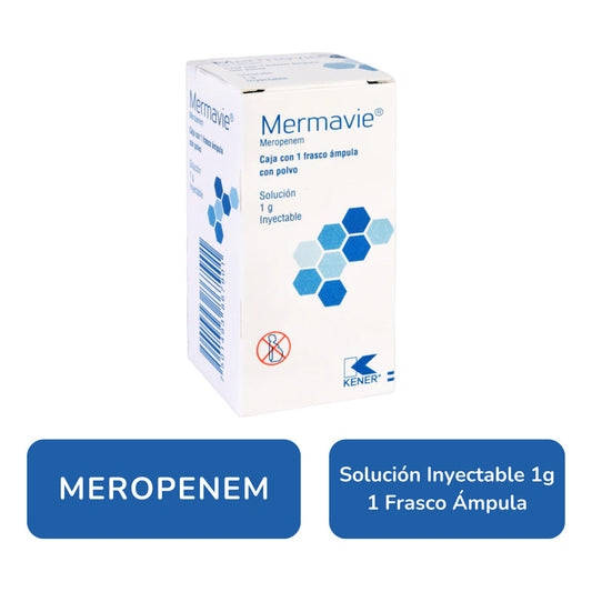 Mermavie Meropenem Solución Inyectable 1g 1 Frasco Ámpula