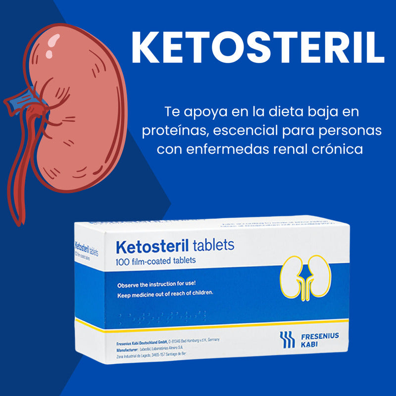 Fresenius Kabi Ketosteril 100 Tabletas 630 Mg 4 Cajas Sin Sabor