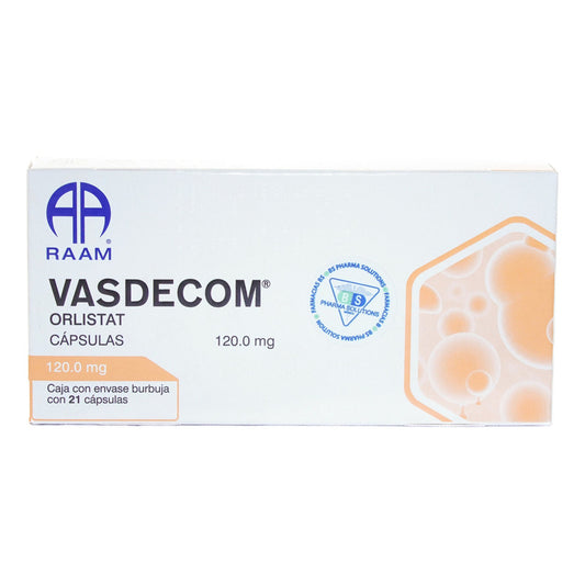 Vasdecom Orlistat 120mg C/21 Capsulas Raam