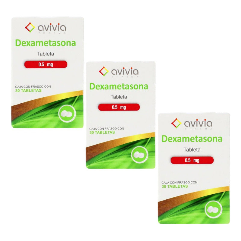 Dexametasona 0.5 Mg 3 Cajas 30 Tabletas C/u Avivia