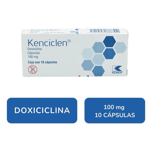 Kenciclen Doxiciclina 100mg 10 Cápsulas Kener