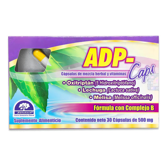Adp Caps, 30 Capsulas De 500 Mg, Natutech Sabor Sin Sabor