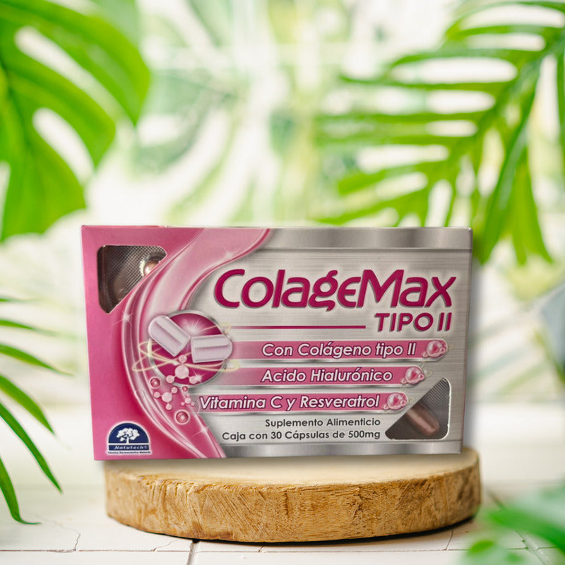 Colagemax Tipo Ll Caja Con 30 Cápsulas De 500 Mg, Natutech Sin Sabor