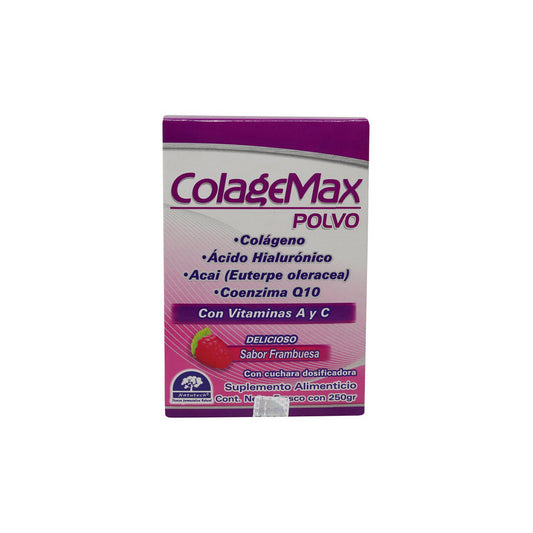 Colage Max En Polvo Colágeno, Ácido Hialurónico, Sabor Frambuesa