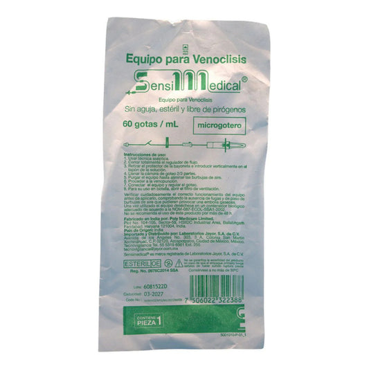 Equipo P/venoclisis Microgotero 60 Gotas 25 Pzas. Jayor