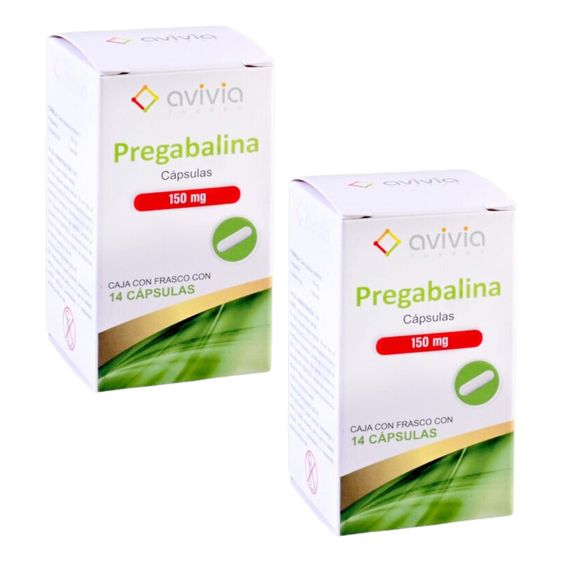 Avivia Pregabalina 150mg 2 Frasco Con 14 Capsulas C/u