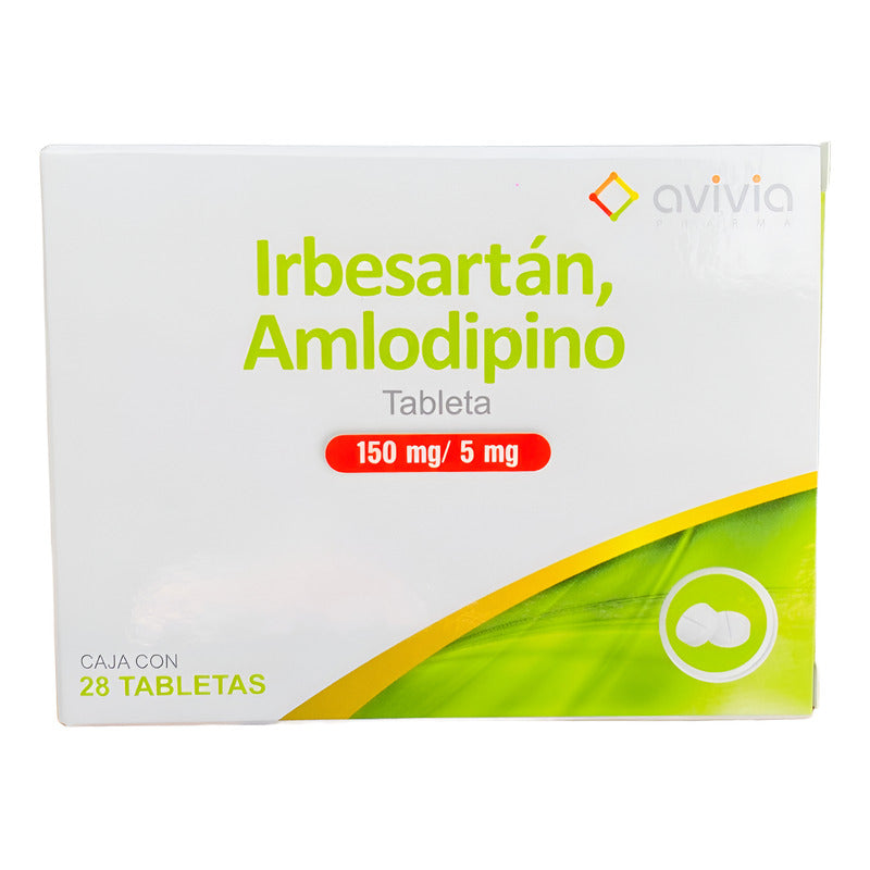 Irbesartán/amlodipino 150 Mg/5 Mg 28 Comprimidos Avivia