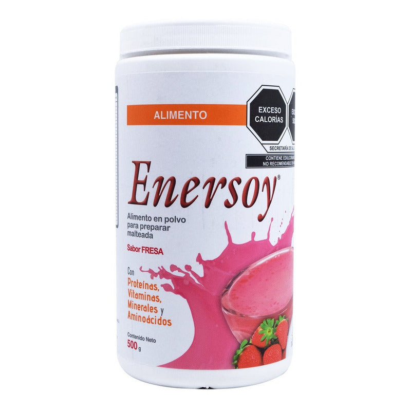 Malteada Proteína Enersoy Vitaminas Minerales Fresa 500g