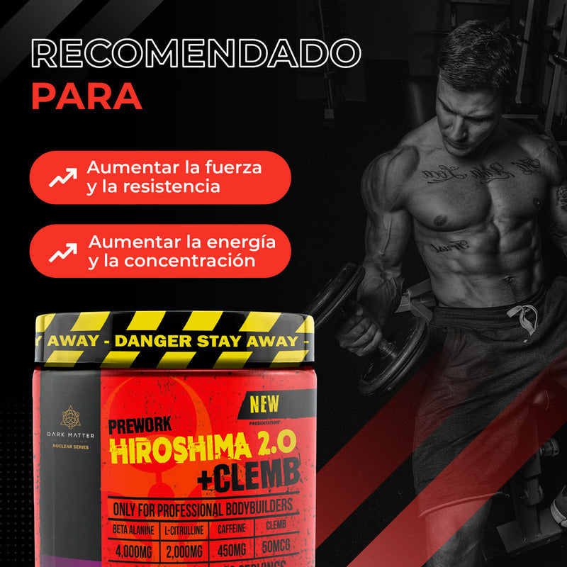 Preentrenador Workout Hiroshima + Clemb Oxido 30 Servicios Sabor Uva