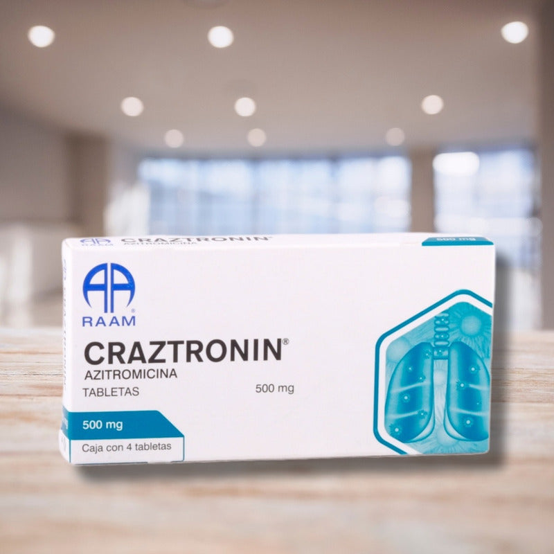 Craztronin Azitromicina 500 Mg 4 Tabletas Raam
