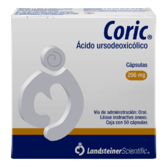 Coric Ácido Ursodesoxicólico 250 Mg Caja Con 50 Cápsulas