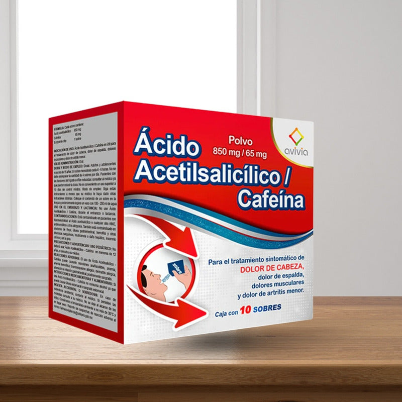 Ácido Acetilsalicílico / Cafeína 580mg/65mg 10 Sobres Polvo