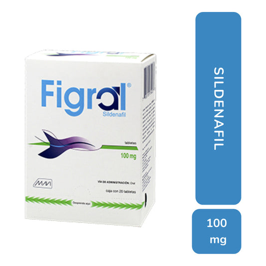 Figral Sildenafil 100 Mg 20 Tabletas Mavi