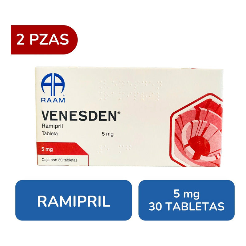Venesden Ramipril 5 Mg 2 Cajas Con 30 Tabletas C/u Raam