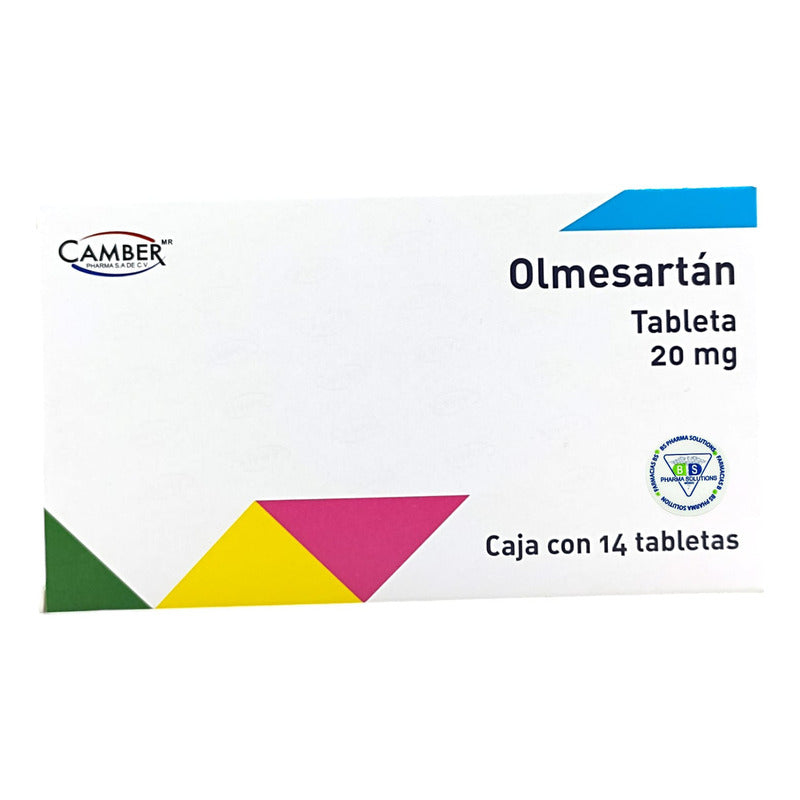 Olmesartán 20 Mg C/14 Tabletas Camber