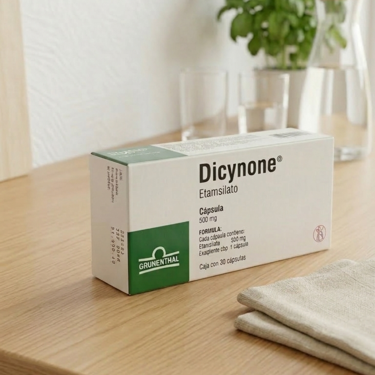 Dicynone Etamsilato 500 mg caja con 30 cápsulas Grunenthal