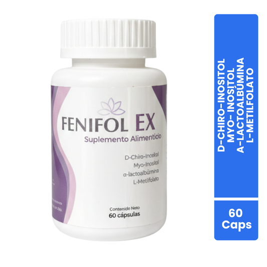Fenifol Ex 60 Cápsulas con Myo Inositol, D-chiro, Ácido Fólico, Suplemento genérico de Inofolic