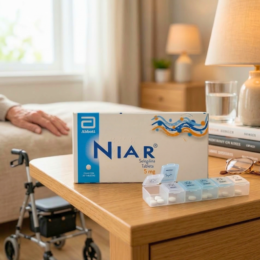 Niar Selegilina 5 mg caja con 20 tabletas Abbott