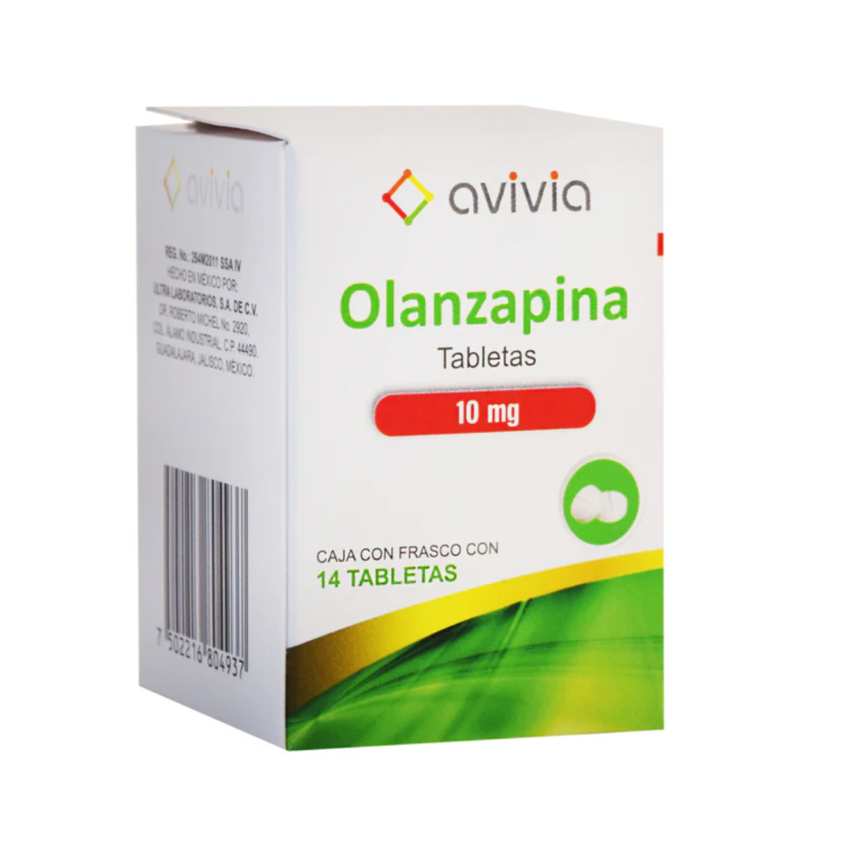 Avivia Olanzapina 10 mg Caja con 14 Tabletas