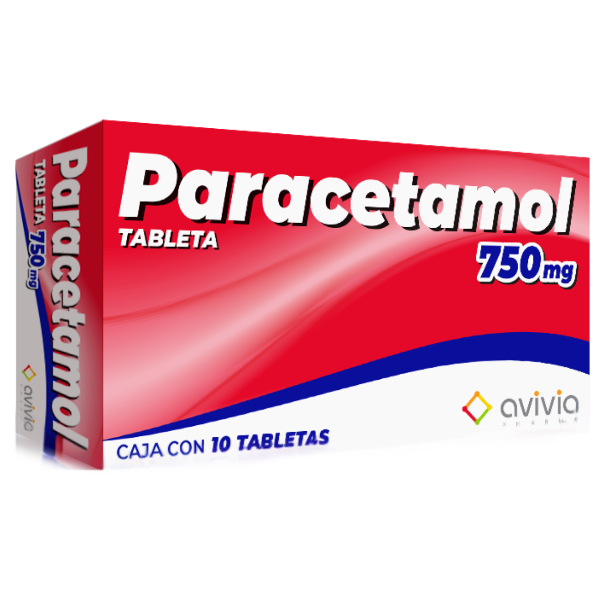 Avivia Paracetamol 750 mg Caja con 10 Tabletas