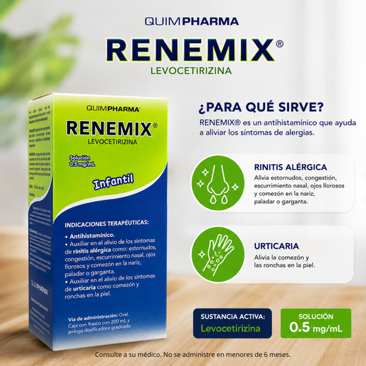 Renemix Levocetirizina infantil 0.5 mg/mL frasco con 200 mL