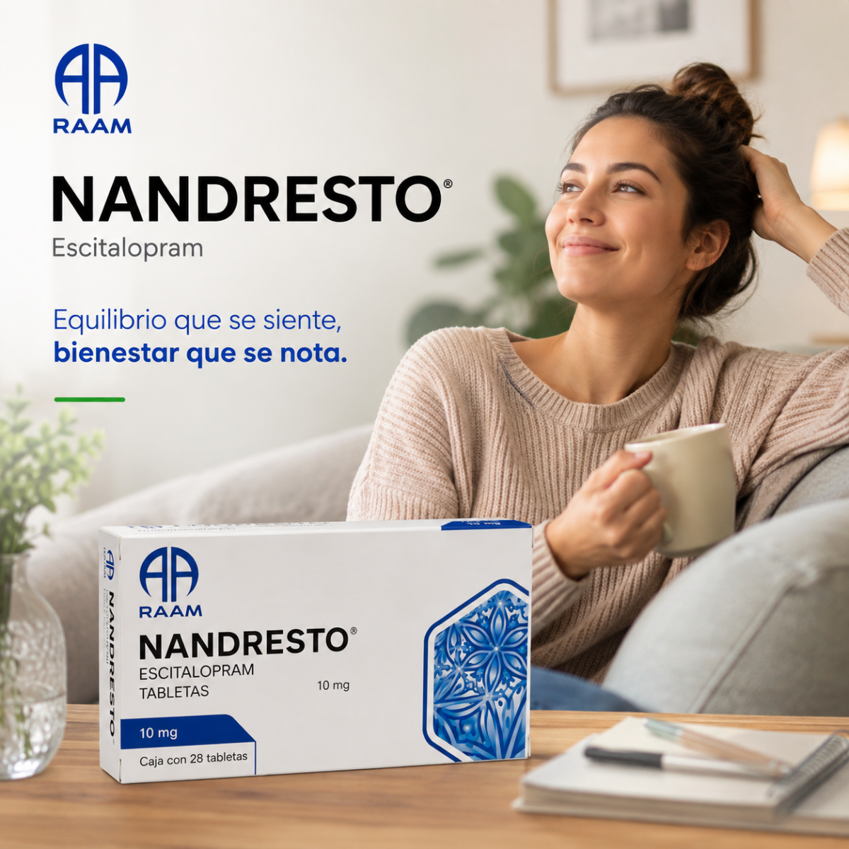 Nandresto Escitalopram 10 Mg, 28 Tabletas Raam