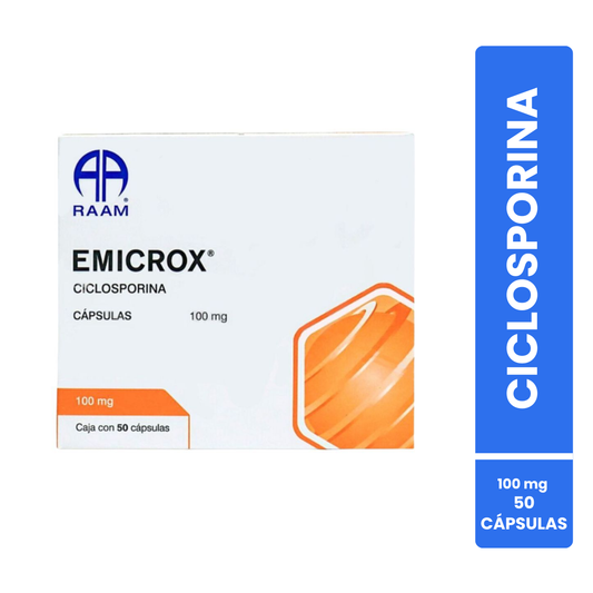 Emicrox Ciclosporina 100 Mg Caja Con 50 Cápsulas Raam