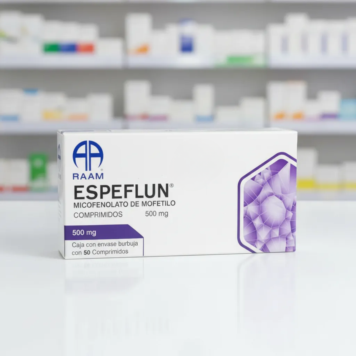 Espeflun Micofenolato de Mofetilo 500 Mg Caja con 50 Comprimidos Raam