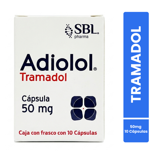 Adiolol Tramadol 50 Mg Caja con 10 Cápsulas SBL Pharma