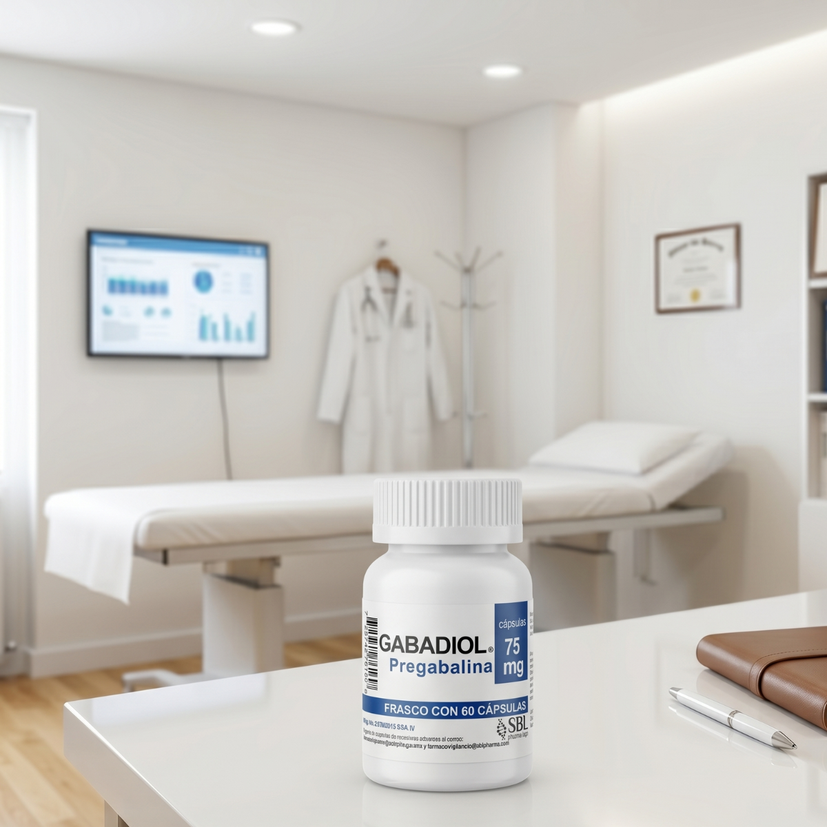 Gabadiol Pregabalina 75 Mg Frasco con 60 Cápsulas SBL Pharma