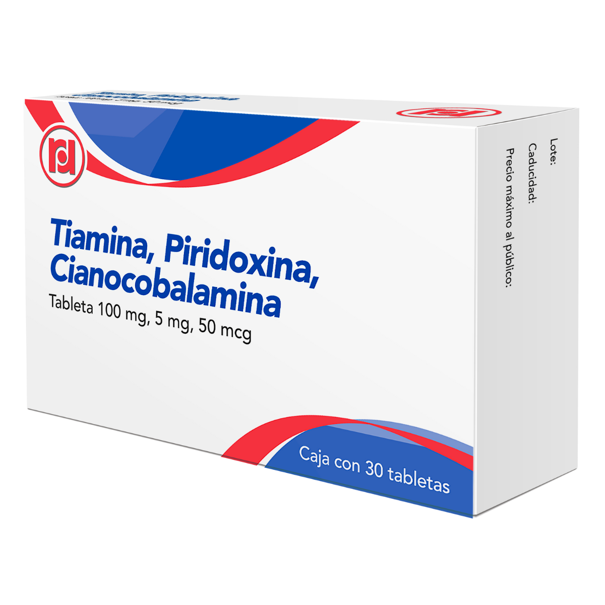 Randall Tiamina / Piridoxina / Cianocobalamina 100 mg / 5 mg / 50 mcg Caja con 30 Tabletas
