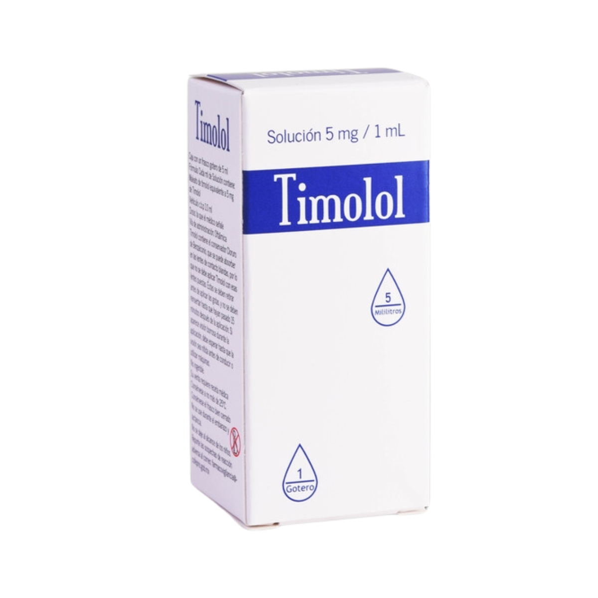 Timolol 5 Mg/ 1 mL Solución Oftálmica Frasco Con 5 mL