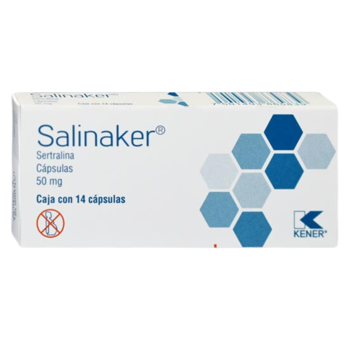 Kener Salinaker Sertralina 50 mg Caja con 14 Cápsulas