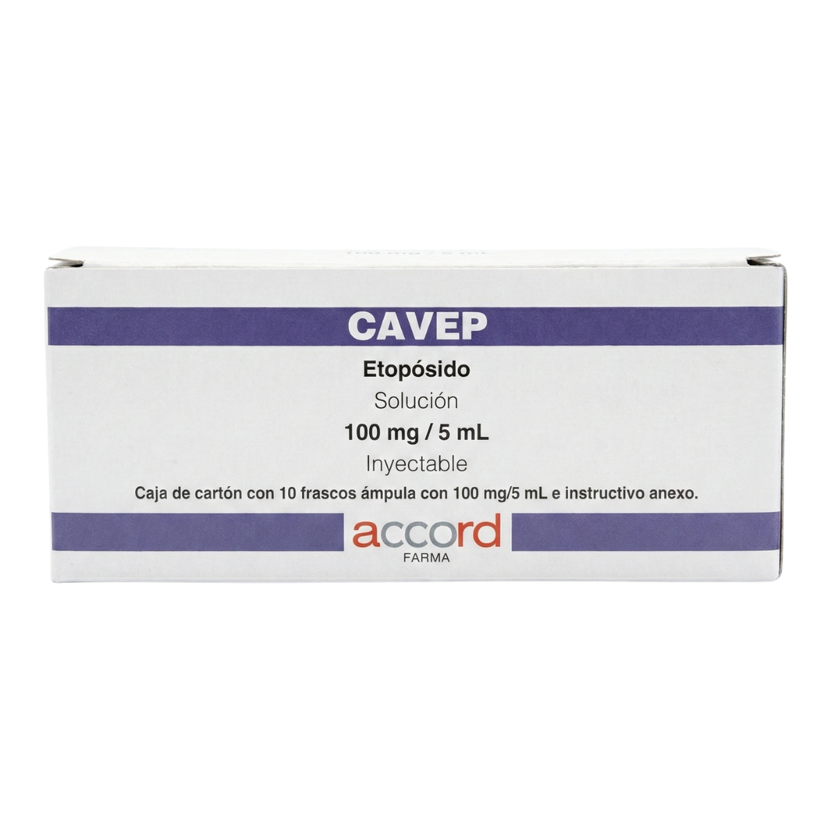 Cavep Etopósido Solución Inyectable Caja con 10 Frascos Ámpula Con 100 Mg / 5 mL Accord
