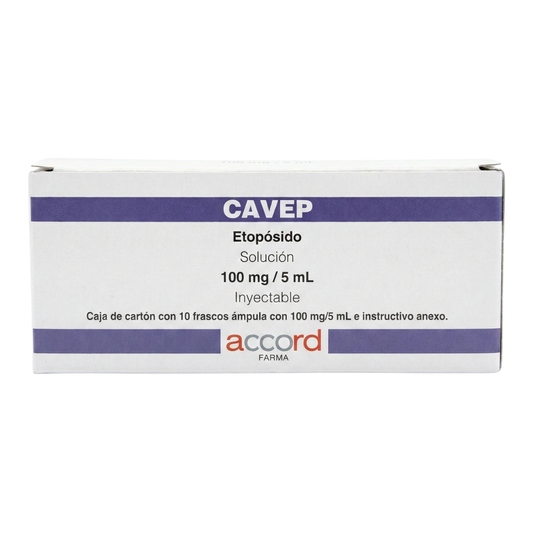 Cavep Etopósido Solución Inyectable Caja con 10 Frascos Ámpula Con 100 Mg / 5 mL Accord