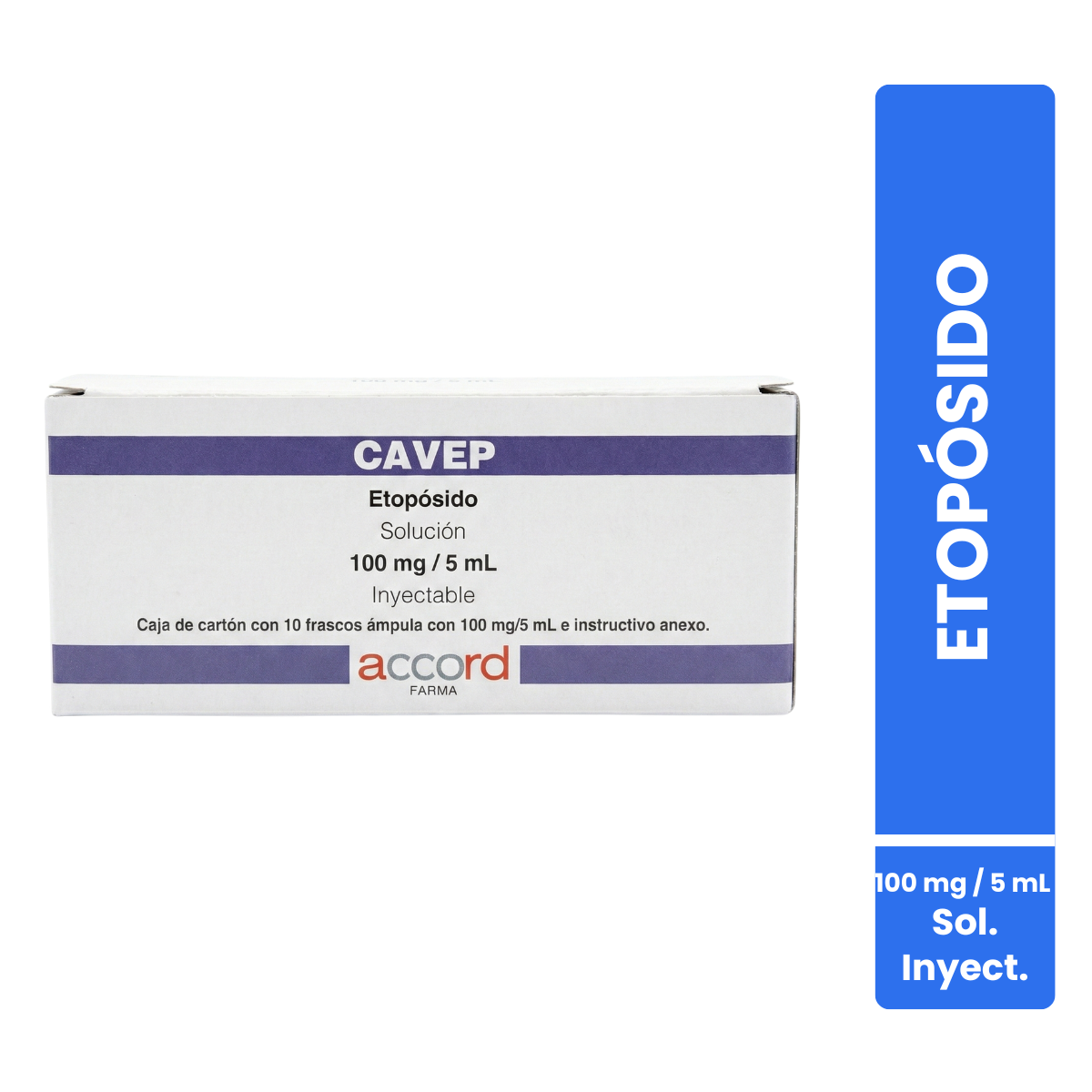 Cavep Etopósido Solución Inyectable Caja con 10 Frascos Ámpula Con 100 Mg / 5 mL Accord